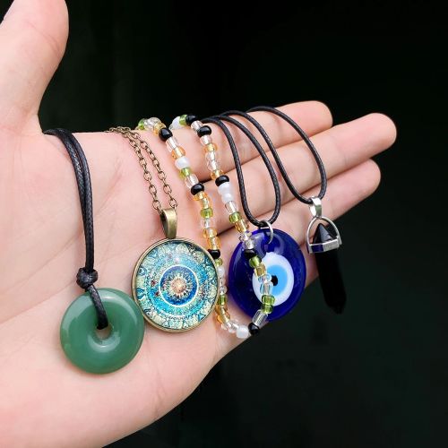 Ingemark Vintage Geometric Mood Tracker Snake Chain Necklace