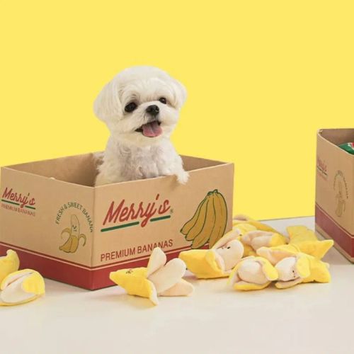 PETFRDGLOBAL Interactive Squeaky Banana Dog Toy for Fun Playtime - Yellow