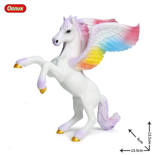 Oenux Rainbow Pegasus Action Figure - Educational PVC Model Toy