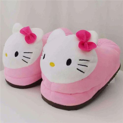MINISO Hello Kitty Plush Slippers - Comfortable Cartoon Footwear