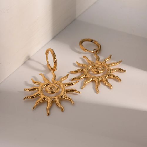 Classic Waterproof Spiral Sunflower Necklace & Earrings Set