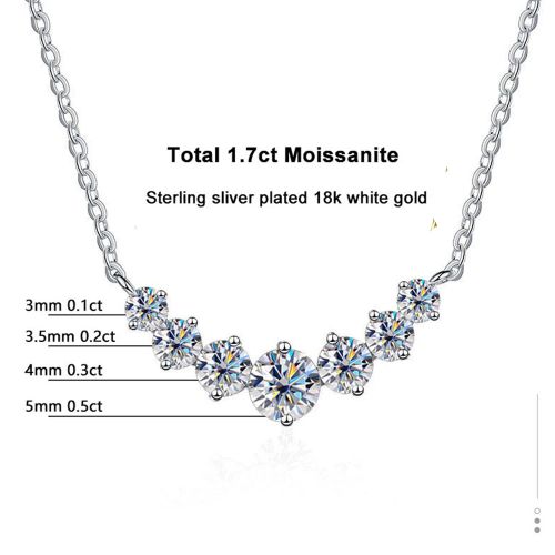 DOTEFFIL Moissanite Necklace - 925 Sterling Silver - Elegant Gift