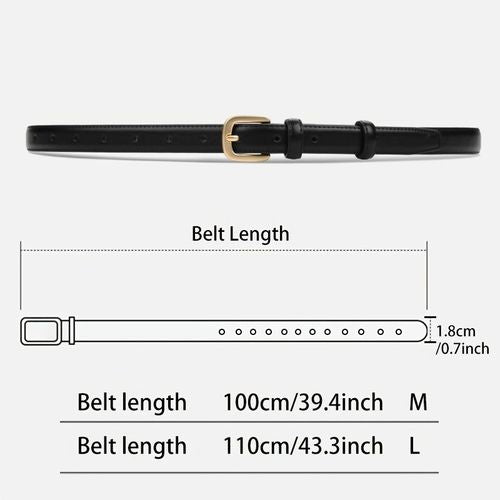 Adjustable PU Skinny Belts - Solid Colour Fashion Belt for Versatile Style