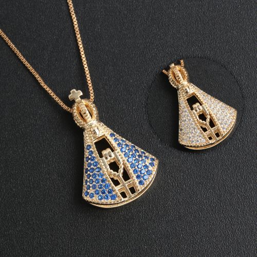 MHS.SUN Double Virgin Zircon Necklace - Stylish Gold Pendant Necklace