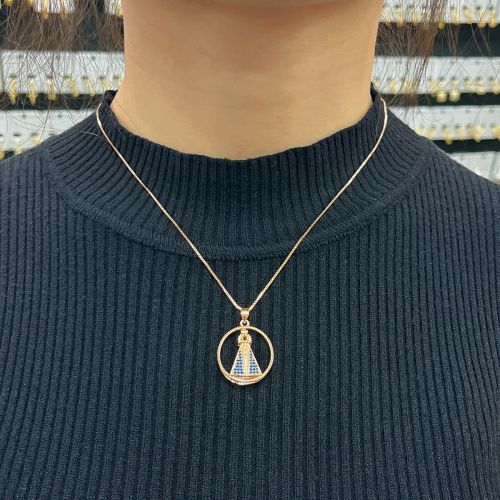 MHS.SUN Double Virgin Zircon Necklace - Stylish Gold Pendant Necklace