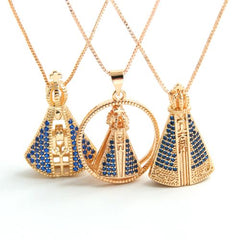 MHS.SUN Double Virgin Zircon Necklace - Stylish Gold Pendant Necklace