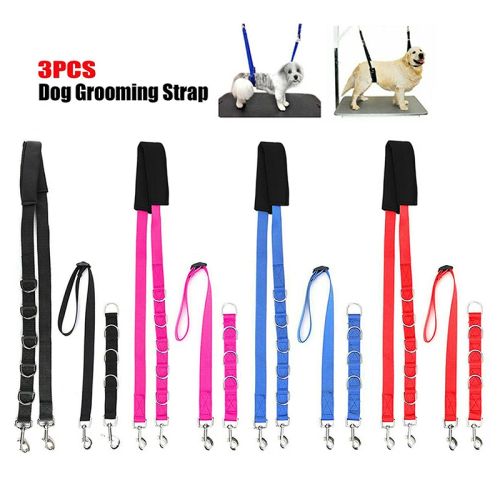 Adjustable Dog Grooming Traction Belt with D-Rings - 3pcs Pet Supplies