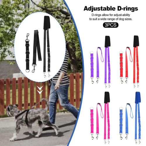 Adjustable Dog Grooming Traction Belt with D-Rings - 3pcs Pet Supplies