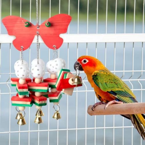 Premium Parrot Training Toy - Safe & Engaging Bird Toy for Playtime - Red