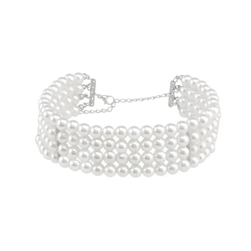 IngeSight.Z Bohemian Simulated Pearl Choker Necklace Mood Tracker