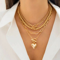 SHIXIN Heart Pendant Necklace - Trendy Fashion Accessory
