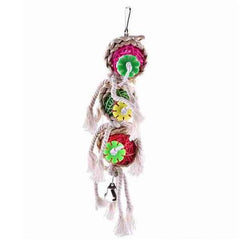 Colourful Pet Bird Toy with Bell - Perfect Swing for Parrots and Parakeets - Multicolor