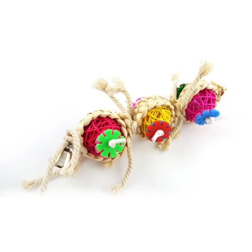 Colourful Pet Bird Toy with Bell - Perfect Swing for Parrots and Parakeets - Multicolor