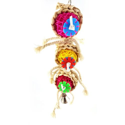 Colourful Pet Bird Toy with Bell - Perfect Swing for Parrots and Parakeets - Multicolor