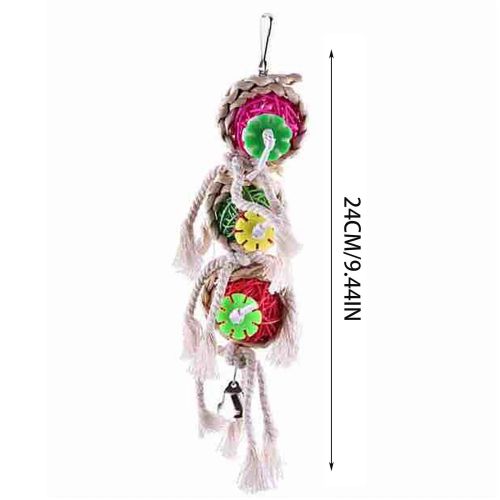 Colourful Pet Bird Toy with Bell - Perfect Swing for Parrots and Parakeets - Multicolor