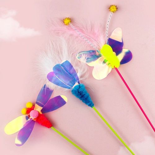 Interactive Feather Cat Toy - Engaging Stick for Playful Cats