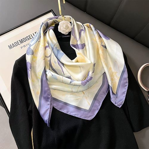 SENAIFEI Multifunctional Silk-Feeling Scarf 90x90cm - Style & Comfort