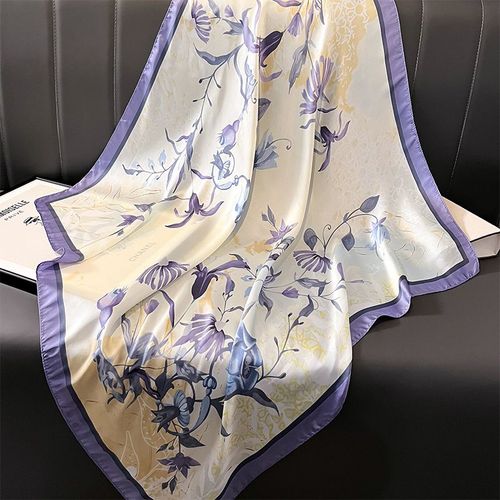 SENAIFEI Multifunctional Silk-Feeling Scarf 90x90cm - Style & Comfort