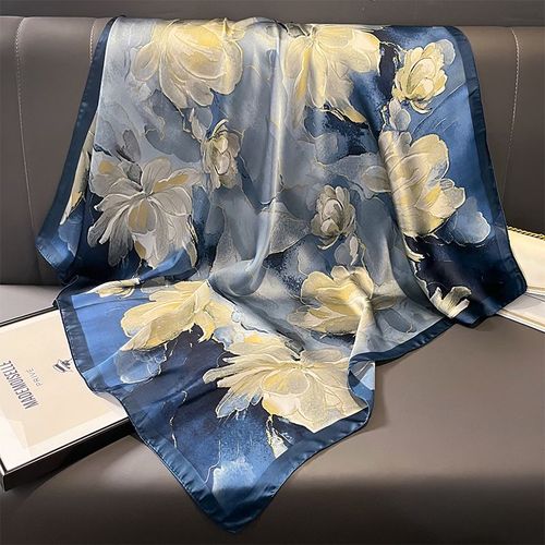 SENAIFEI Multifunctional Silk-Feeling Scarf 90x90cm - Style & Comfort