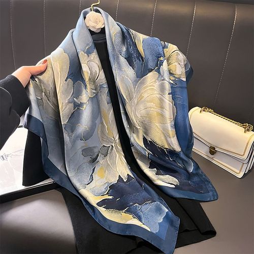 SENAIFEI Multifunctional Silk-Feeling Scarf 90x90cm - Style & Comfort