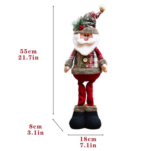 Cute Christmas Plush Decorations - Stretchable Santa & Snowman Set
