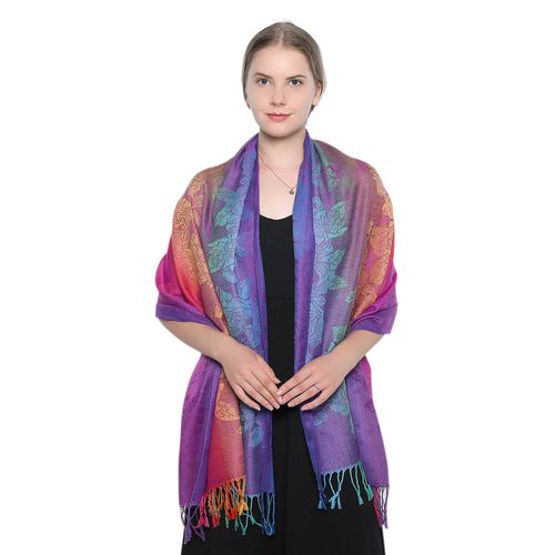LMLAVEN Colourful Ethnic Jacquard Scarf - Warm Multifunctional Stole