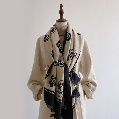 KUCLUT Luxury Imitation Cashmere Scarf - Warm Fashion Accessory - black