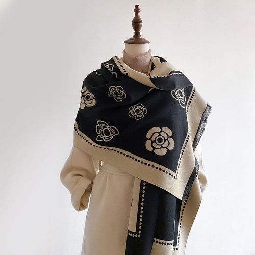 KUCLUT Luxury Imitation Cashmere Scarf - Warm Fashion Accessory - black