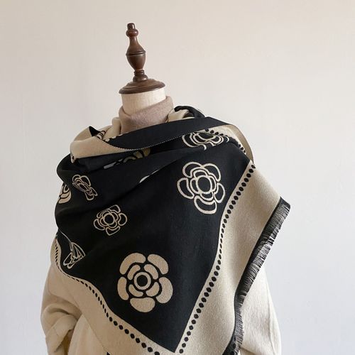 KUCLUT Luxury Imitation Cashmere Scarf - Warm Fashion Accessory - black
