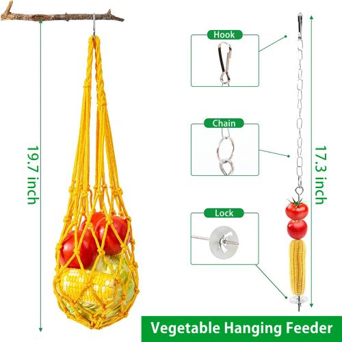 Wooden Bird Toy Set - Durable and Engaging for Chickens & Birds
