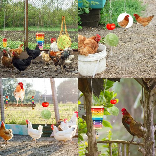 Wooden Bird Toy Set - Durable and Engaging for Chickens & Birds