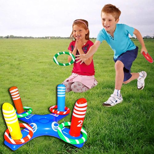 CatXaa Durable Inflatable Pool Basketball Set for Fun Summer Games