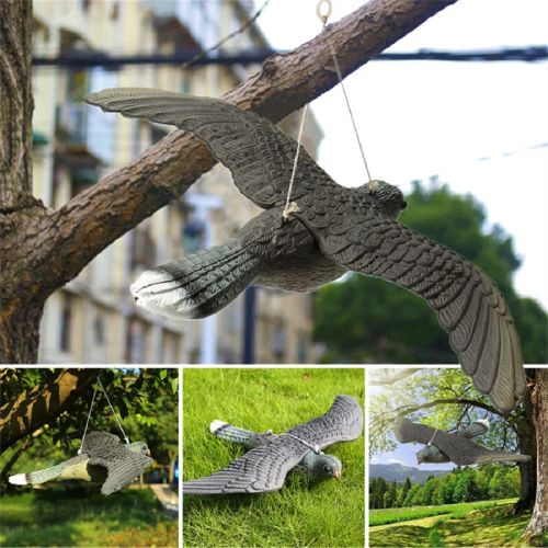 Lifelike 3D Flying Falcon Bird Decoy for Garden Pest Control Decoration