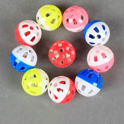 Interactive Sound Bell Ball - Multi-Coloured Plastic Cat Toy