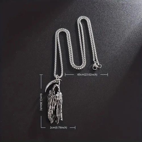 Coldwind Bundy Skull Pendant Necklace - Unique Party Accessory - silver color