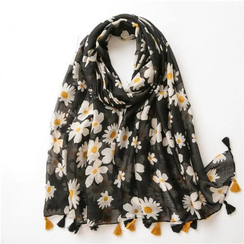 Elegant Cotton-Linen Bandanna Scarf - Versatile Outdoor Shawl