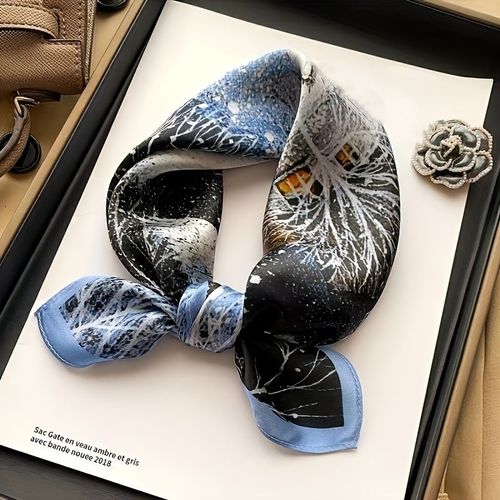 RUNMEI 100% Silk Scarf - Stylish Travel Accessory - 53x53cm