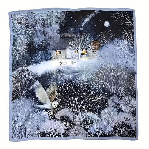 RUNMEI 100% Silk Scarf - Stylish Travel Accessory - 53x53cm