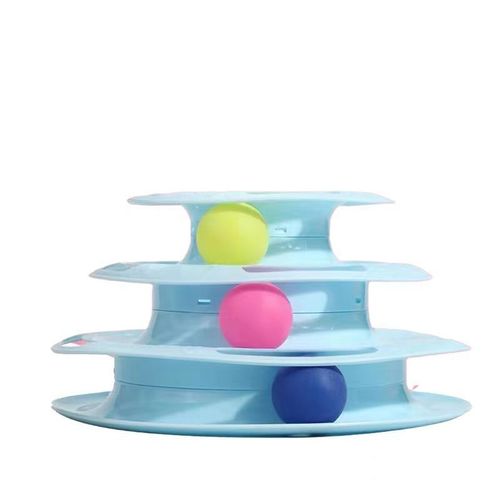 Interactive Three-Layer Cat Toy - Educational Turntable Play Tower
