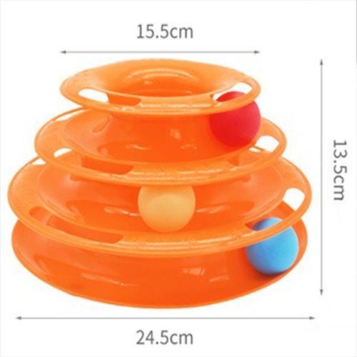 Interactive Three-Layer Cat Toy - Educational Turntable Play Tower