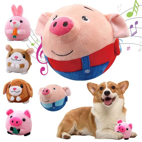Interactive Plush Dog Toy - Self-Moving & Chewable Fun Ball