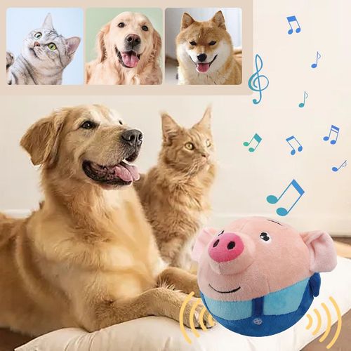 Interactive Plush Dog Toy - Self-Moving & Chewable Fun Ball