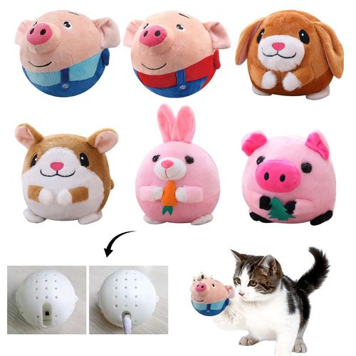 Interactive Plush Dog Toy - Self-Moving & Chewable Fun Ball