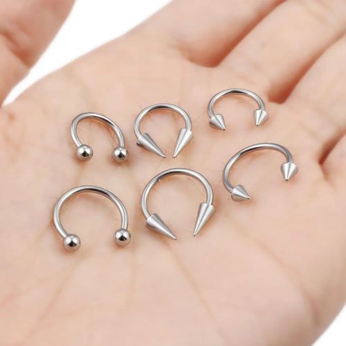Spike Septum Rings - Fashionable Stainless Steel Snake Bite Lip Rings
