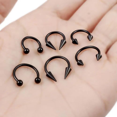 Spike Septum Rings - Fashionable Stainless Steel Snake Bite Lip Rings