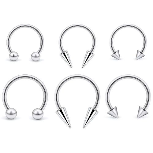 Spike Septum Rings - Fashionable Stainless Steel Snake Bite Lip Rings