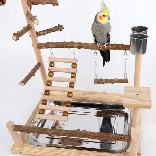 Wooden Bird Toy - Active Parrot Foraging Game for Birds - Yellow