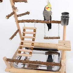 Wooden Bird Toy - Active Parrot Foraging Game for Birds - Yellow