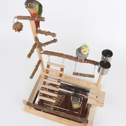 Wooden Bird Toy - Active Parrot Foraging Game for Birds - Yellow