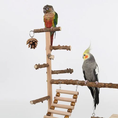 Wooden Bird Toy - Active Parrot Foraging Game for Birds - Yellow
